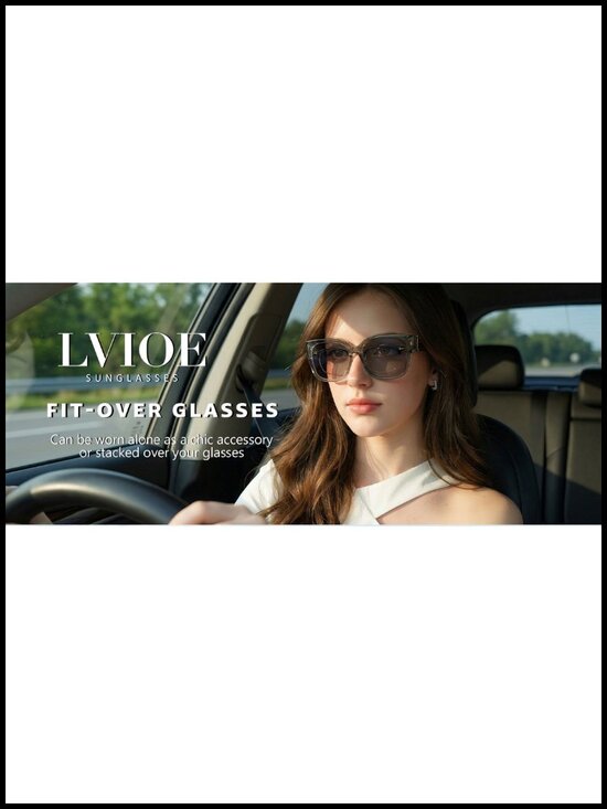 Polarized Photochromic Sunglasses for Women Men Oversized Fit Over Glasses UV main image 5